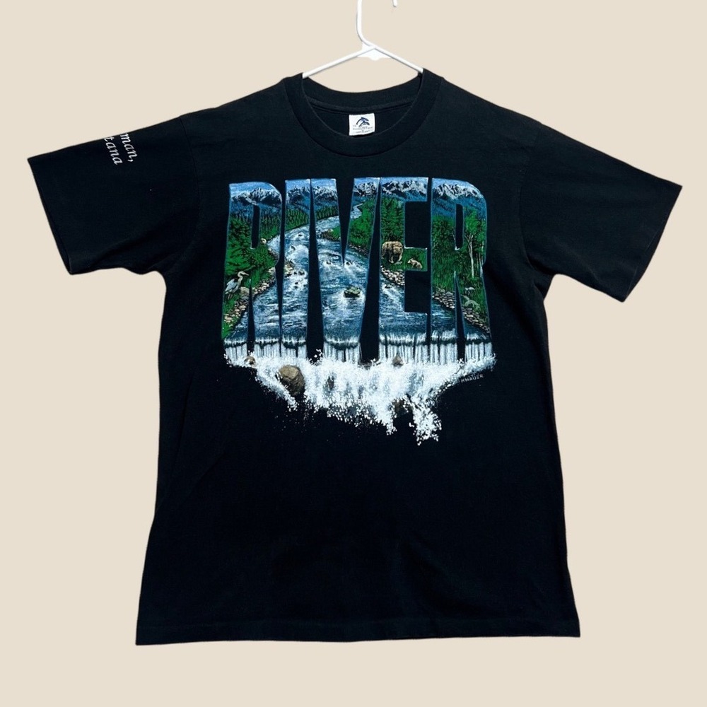 Vintage Jim Morris Environmental T-Shirt River Wildlife Scott Knauer Montana M